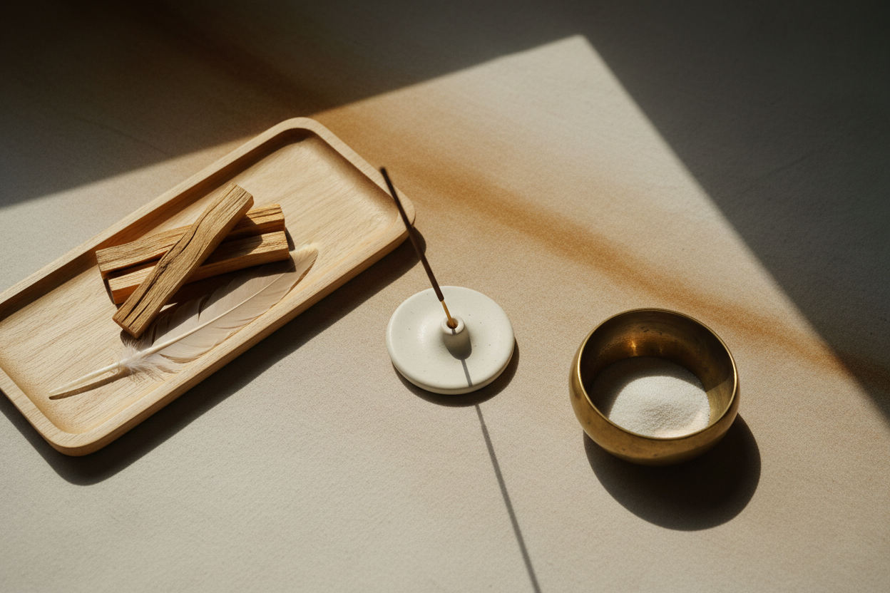 Verschiedenes Zubehör für Räucherwerk in einem soften und stimmigen Bild, ohne zu viel Schnickschnack und angepasst an die bisherigen Bilder der Seite.